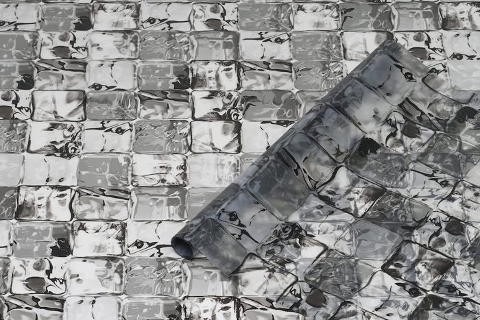 Film Fenêtre Anti Regard Électrostatique Premium - Glace Cube Gris - 45