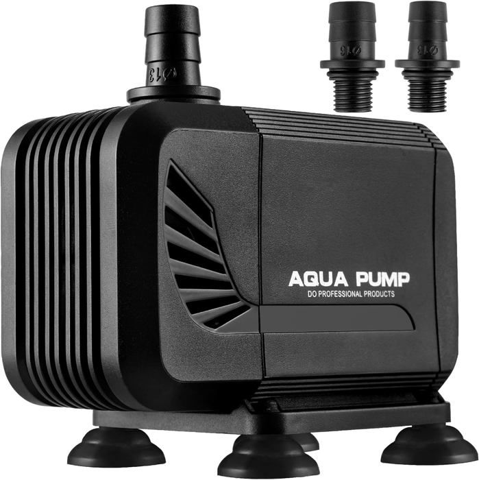 Comparer les prix de Pompe Eau Submersible, 15W 1500L/H Mini Pompe Silencieuse, Pompe Aquarium avec 2 Buses 13/16mm, Hauteur de Refoulement 1.6m.