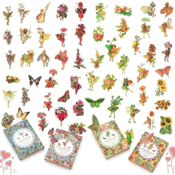 200 Pièces Autocollant Fleur, Articles Plantes Fleurs Autocollant Scrapbooking, Couleur Stickers