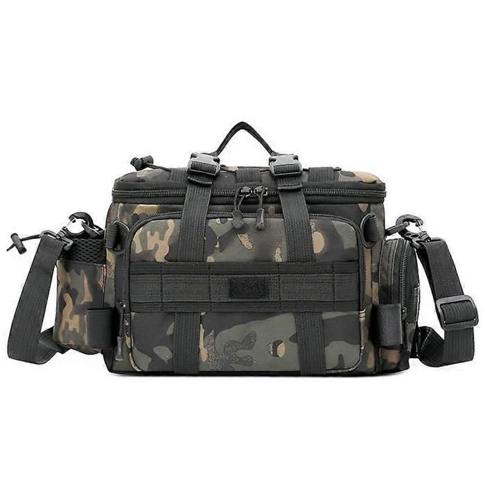 Sac de pêche sac à bandoulière sac de camping multifonctionnel pour la pêche(camouflage vert)
