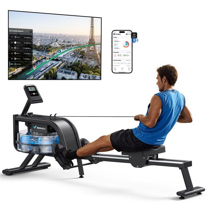 Rameur Hydro Water Circuit Fitness AMZ-167 - Pliable - Compact - Révisé Garantie 1 An