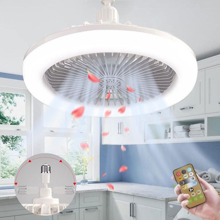 Ventilateur de plafond avec Télécommande E27 à LED Fan Plafonnier Moderne Dimmable éclairage Silencieux - pour Chambre Salon - Lapamax