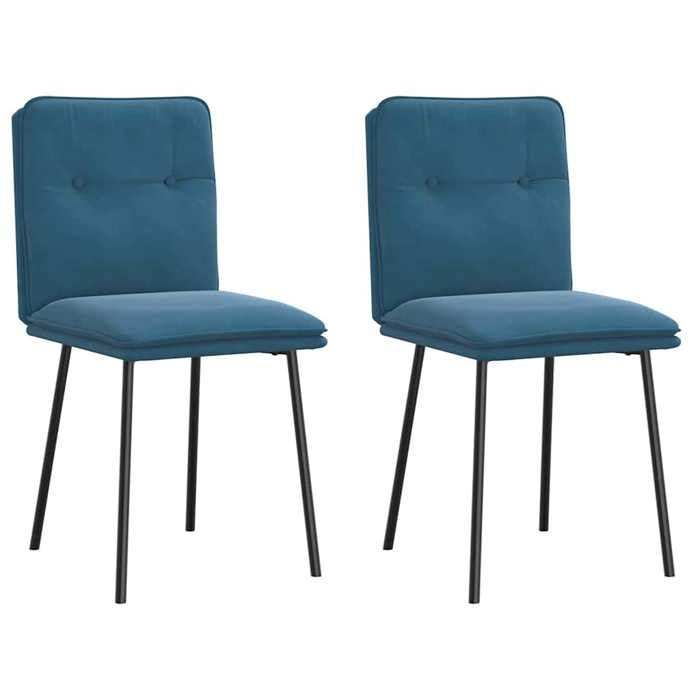 vidaXL Chaises à manger lot de 2 Bleu Velours chaise chaise de salon chaise daccent chaise de cuisine siège de salle à 4101319