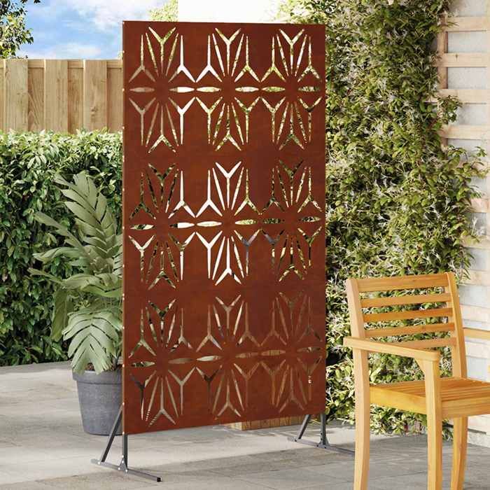 vidaXL Panneau de Clôture en Acier Corten Acier corten Grand - vue 4