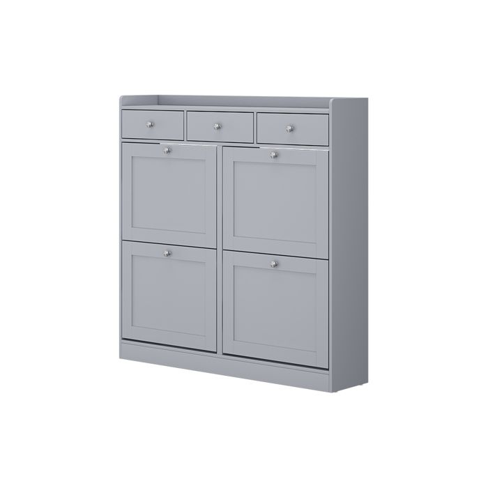 Benne à chaussures Vitto 100x99.5cm avec 3 tiroirs et 4 compartiments pliants Gris Vicco 56459