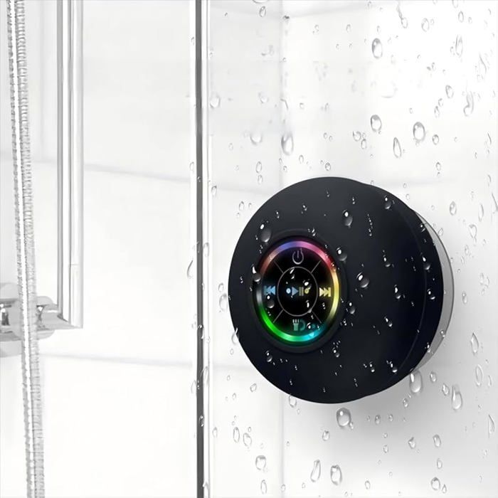Enceinte Bluetooth douche portable avec ventouse - Salle de bain