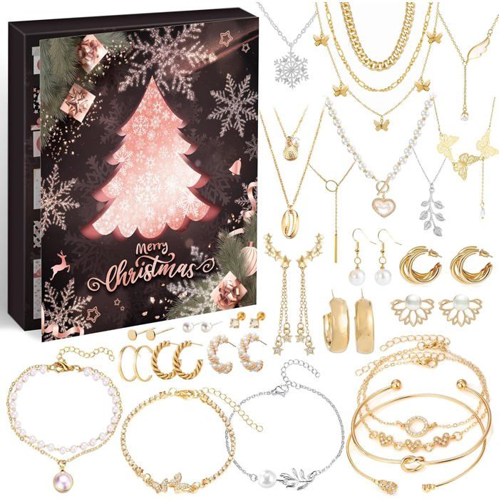 Calendrier De L'Avent Bijoux 2025 - 24 Surprises (Colliers, Bracelets, Boucles D'Oreilles) Pour Femme - 6