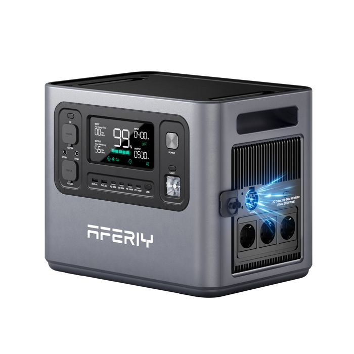 AFERIY Nano100, generador eléctrico portátil 100 W, batería portátil 99,2 W/31000 mAh, estación de energía móvil con cable USB-C retráctil, carga solar con 100 W Max, cargador portátil, negro AFERIY Nano100, generador eléctrico portátil 100 W, batería portátil 99,2 W/31000 mAh, estación de energía móvil con cable USB-C retráctil, carga solar con 100 W Max, cargador portátil, negro