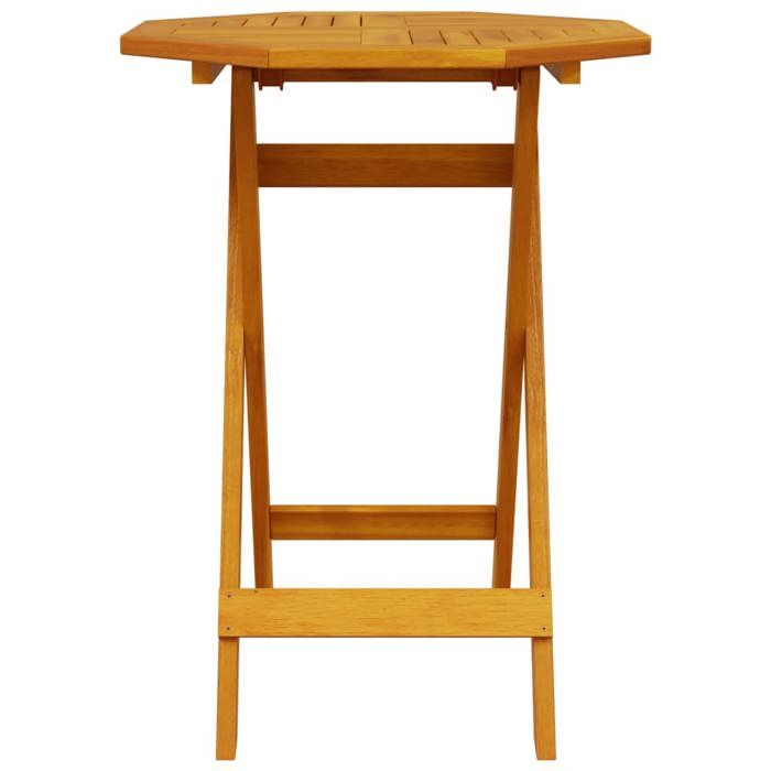 Table pliable de jardin en bois dacacia - WIENS - Ø60x75 cm - Bois dacacia massif - Finition à lhuile - Pliant - Brun