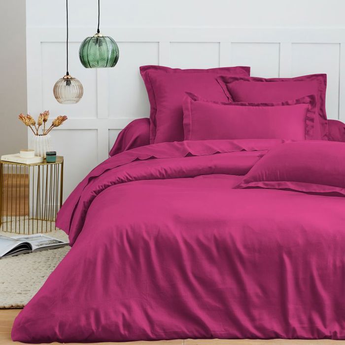 Parure de draps 6 pièces Premium pour lit 140 x 190 cm Coton Pur - Prémium Magenta - Parure de draps 6 pièces Premium pour lit 140 x 190 cm Coton Pur - Prémium Magenta -