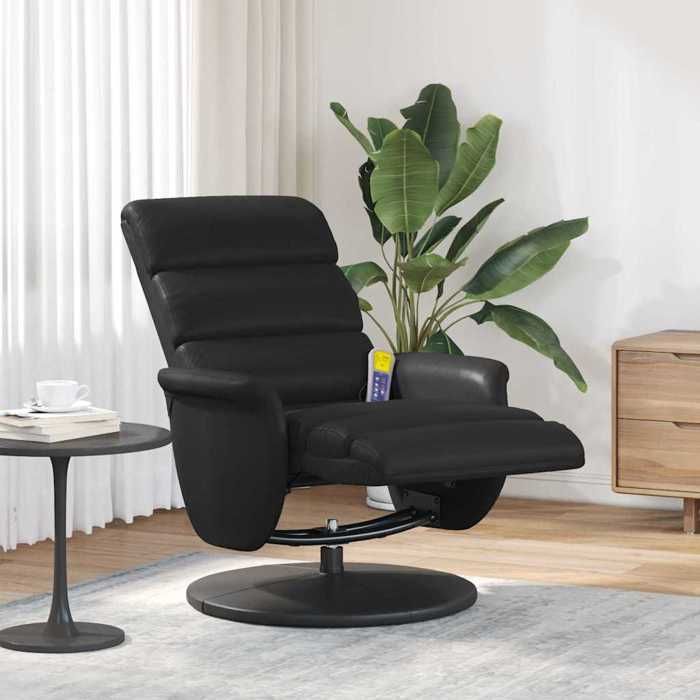 NEW 2026 Fauteuil Massant inclinable - Chaise simple - Multifonctionnel - Noir 71x98x106 cm L3757