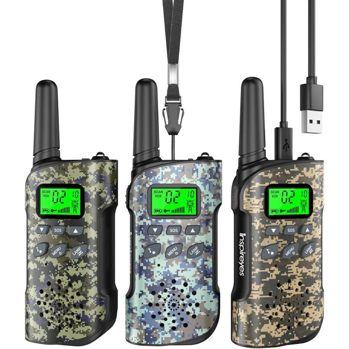 Talkpod Talkie-Walkie Enfant Lot De 2 – Rechargeable, PMR446 Longue Portée, Idéal Pour Jeux Et Camping (Rose + Vert)