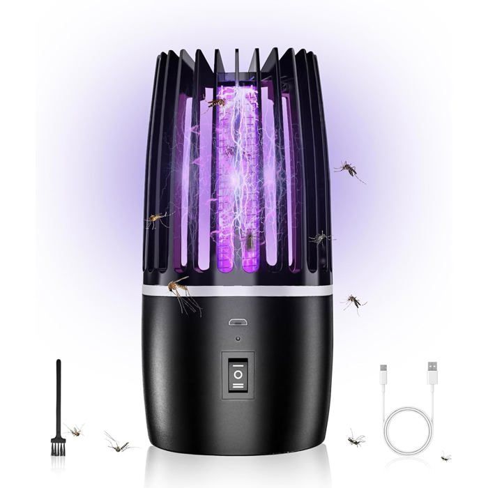 Lampe Anti Moustique 4000mAh Lampe électrique Anti Insectes Rechargeable USB Lampe Moustique Élimination 360°