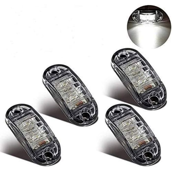 Feux de gabarit latéraux LED 12V 24V – Lot de 4 – Dimensions 658 x 279 x 178 cm – IP65 pour étanchéité – Installation facile sur