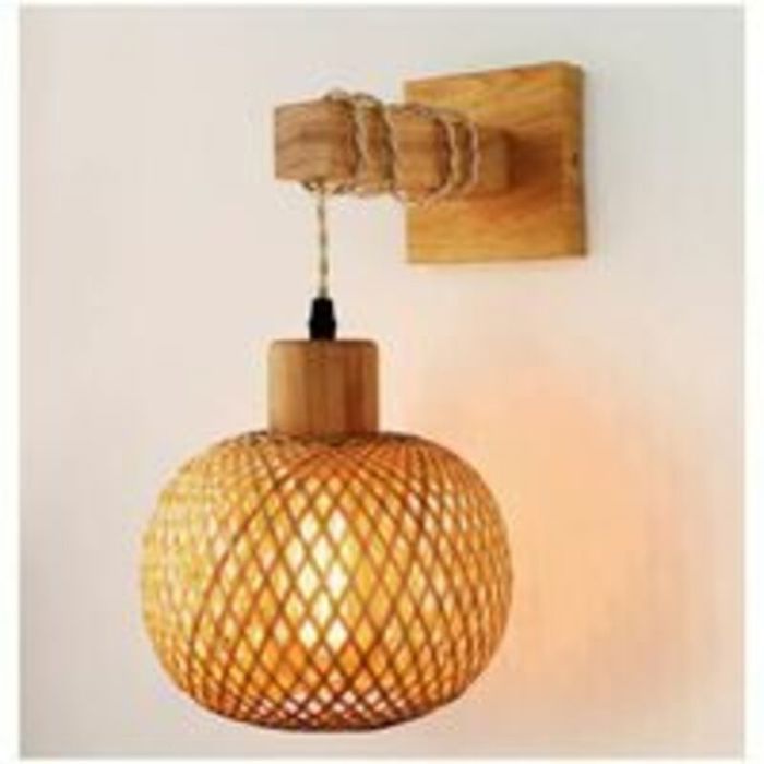 Applique murale chambre Éclairage de lécusson de mur-lampadaire en bois pour salon couloir