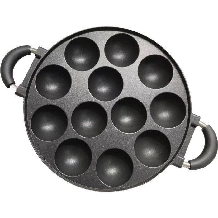 Poêle à Gâteaux 12 Trous en Fonte Antiadhésive pour Omelettes et Autres Préparations Culinaires