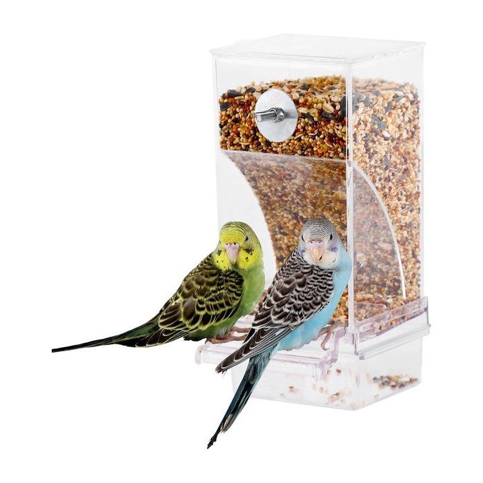 Maison mangeoire pour oiseaux - Mangeoire automatique sans dégâts pour oiseaux en cage - Mangeoire pour perroquets à installer