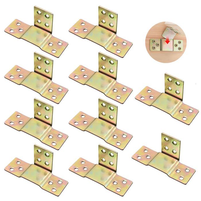 Lot de 10 connecteurs de lit Pour charges lourdes Raccords d angle en bois Pour barre centrale de lit sommier à lattes projet de