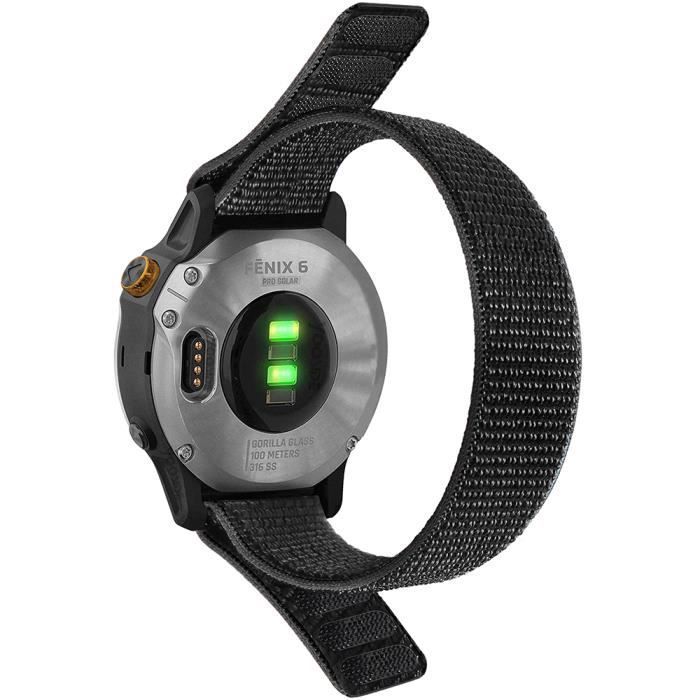 22mm - Le noir - Bracelet de montre en Nylon tissé,pour Garmin Fenix 6 6S  6X Pro 5 5s Plus 7 7S 7X, pour Garm - Cdiscount Téléphonie