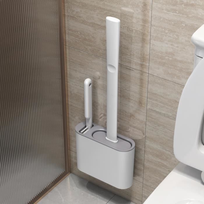 Brosse de toilette révolutionnaire Brosse de toilette en silicone avec porte-brosse de toilette