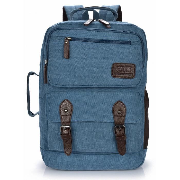 Grand Sac à Dos En Toile 40L WYE LEATHER - Sac De Randonnée, Voyage Ou Usage Quotidien