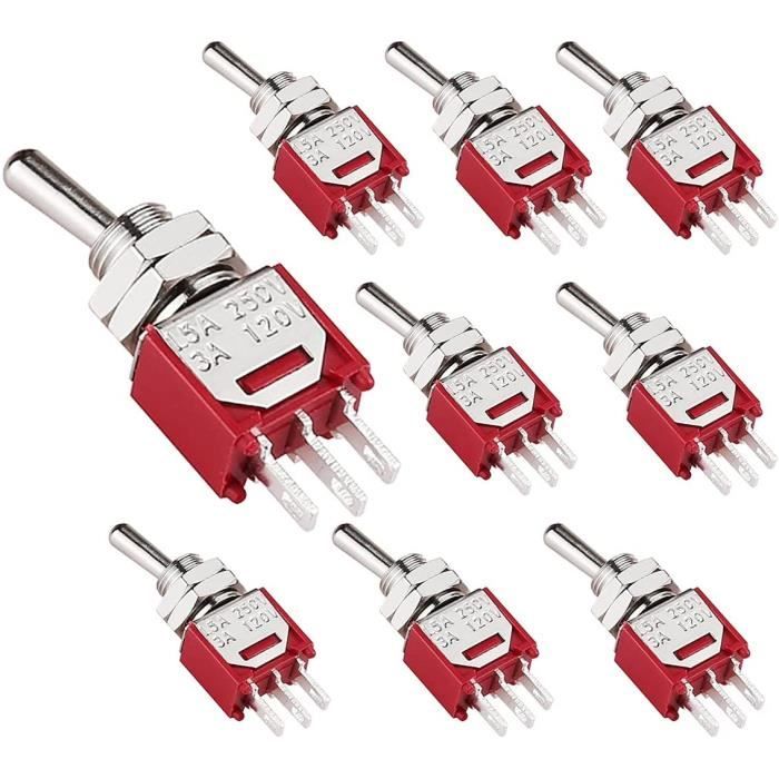 Interrupteur &agrave; Bascule On-On 2 Position 3 Pin SPDT Mini Micro AC 250V 1