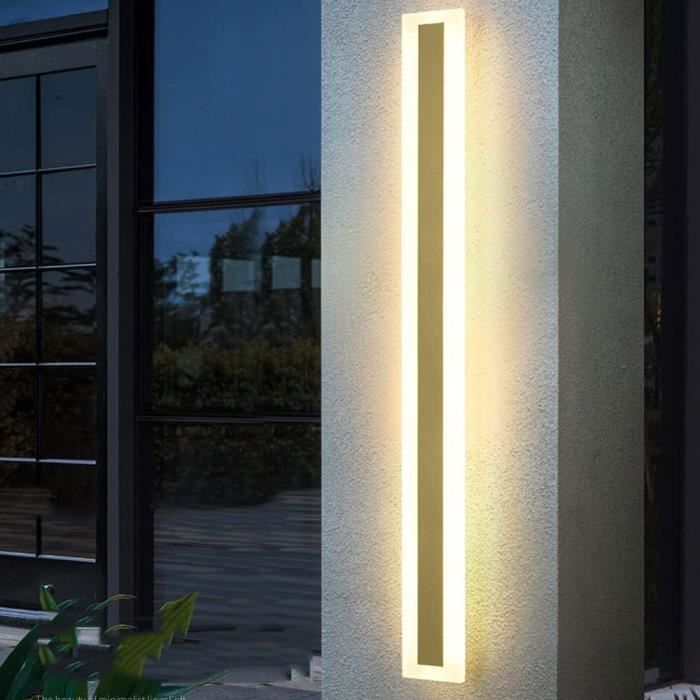 Applique Murale LED Extérieur 12W - IP65 Étanche - Blanc Chaud 3000K - 60cm - Pour Jardin Et Villa