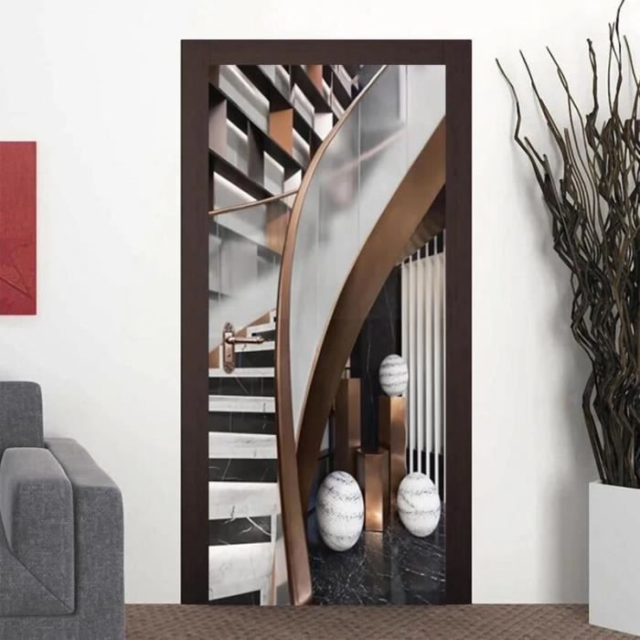 Autocollant De Porte Tulup 75x205 Cm - Motif « Anen à New York » Moderne - Déco Murale Facile