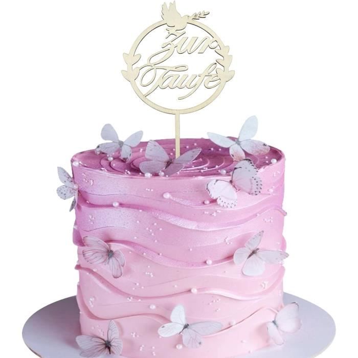 FIGURINE DECOR DE GATEAU,19--Décoration de gâteau papillon doré, 1 ensemble avec décoration de gâteau pour anniversaire fille, maria - Maison