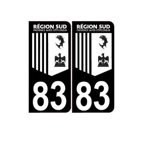 59 Nord logo noir autocollant plaque immatriculation auto ville sticker Lot  de 4 Stickers - Angles : arrondis