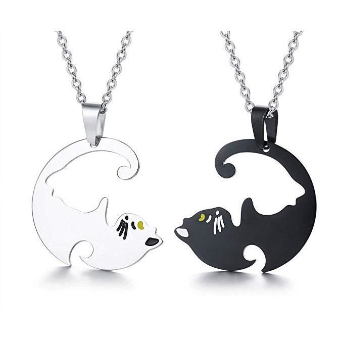 Couples Bijoux Divise Puzzle Collier De Chat Relation Amicale Pendentif Noir Et Blanc Achat Vente Sautoir Et Collier Couples Bijoux Divise Puzz Acier Couples Bijoux Divise Puzzle Collier De Chat Relation Amicale Pendentif Noir Et Blanc Achat Vente Sautoir Et Collier Couples Bijoux Divise Puzz Acier