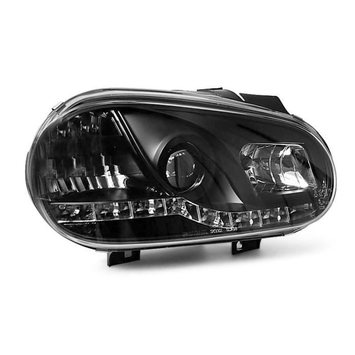 Paire de feux phares VW Golf 4 97-03 Daylight led noir W86