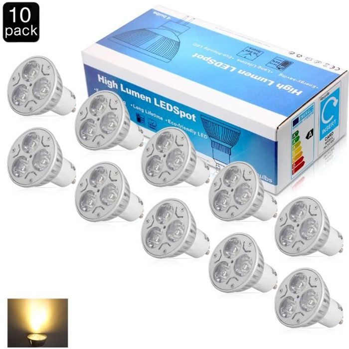 ELINKUME Lot de 10 ampoules spots à LED à basse consommation et forte