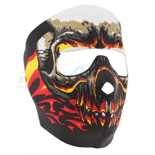Masque néoprène moto Tête de Mort Skull Flaming