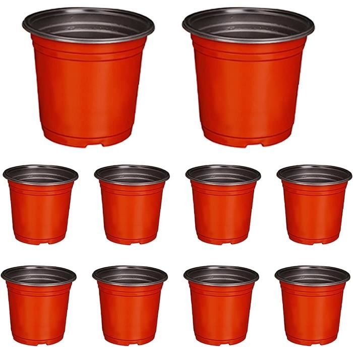 10 Pots De Fleurs En Plastique 12.5cm - Happy Pots Réutilisables Pour Intérieur/Extérieur