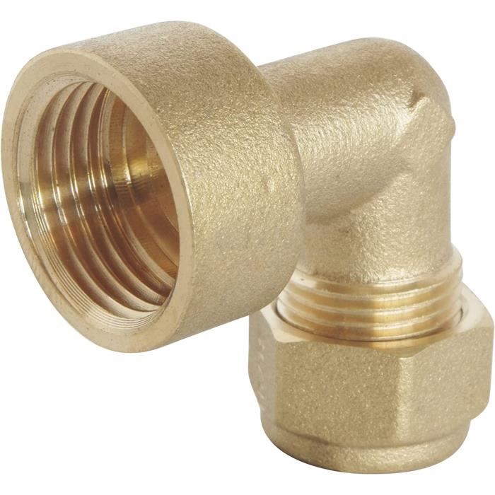 Raccord Coudé Somatherm Pour Tube PER 12 - Femelle 15/21 (1/2'') - Pour Plomberie Et Chauffage - Pression Max 10 Bars