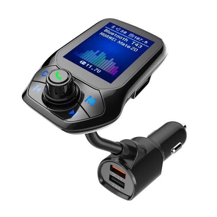 ZeaLife Transmetteur FM Bluetooth pour voiture, adaptateur
