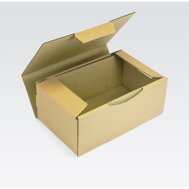 Lot De 10 Boîtes Carton Postales Brun Écru – Formats Variés Avec Couvercle Hinged – Idéales Pour Envois La Poste