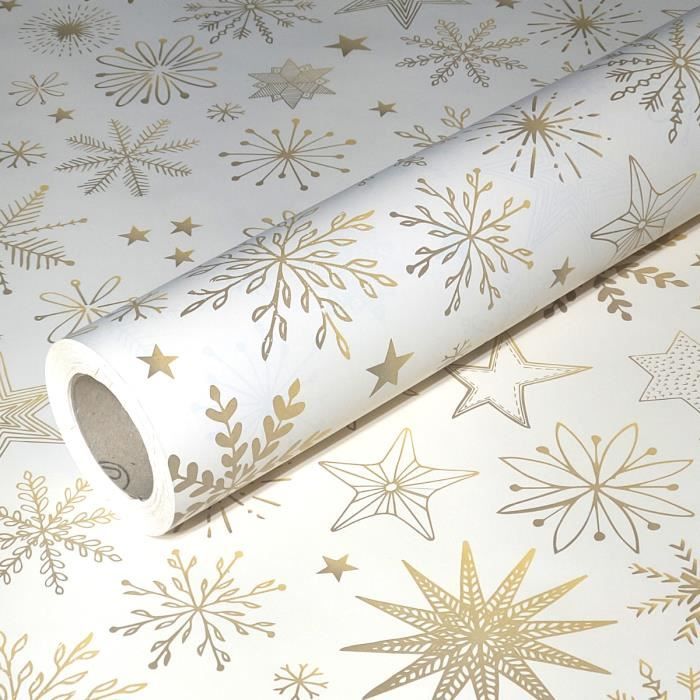 JUNOPAX Rouleau cadeau papier 50m x 1,00m blanc, imperméable
