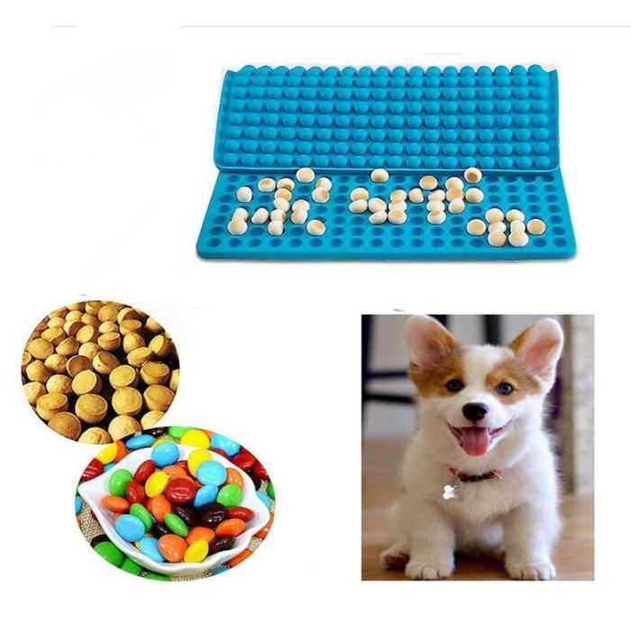 WeChip Tapis de Cuisson pour Biscuits pour Chiens,2 pi/èces Moule en Silicone Antiadh/ésif avec Grattoir,Pour Chocolat,Bonbons,Gla/çons,Friandises Pour Chiens,30x 20cm.