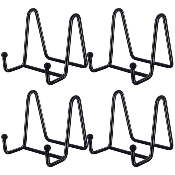 Lot De 2 Chevalets En Métal Noir - 14.5x7.5x11.5cm Présentoir