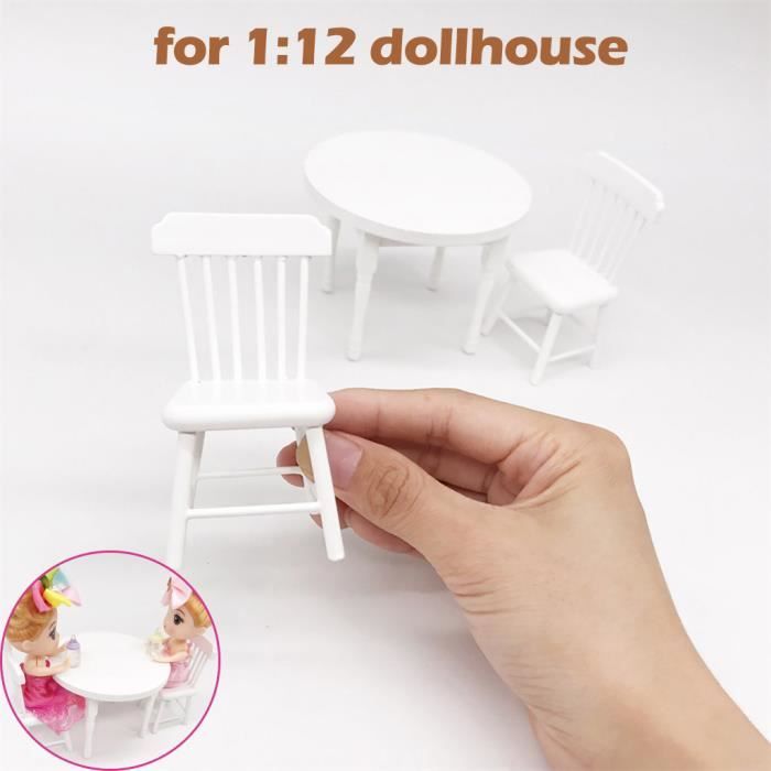 Ensemble Meuble 1/12 Table Et Chaise Ordinateur Pour Maison De Poupée
