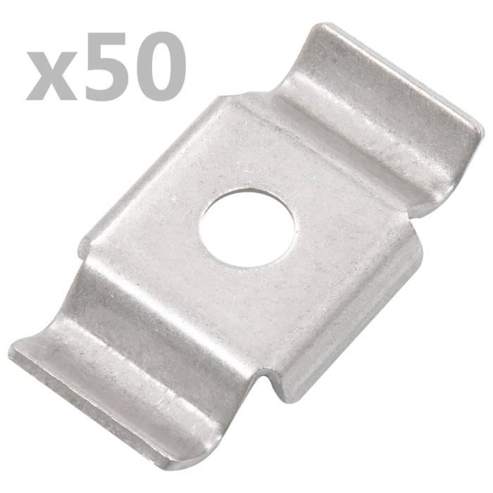 vidaXL Clips clôture papillon 50 pcs Acier inoxydable - vue 2