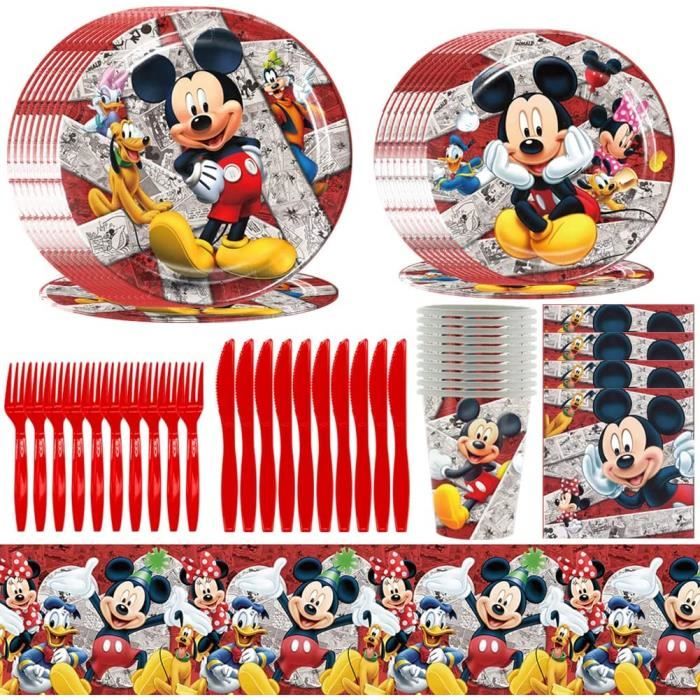 Vaisselle - Funmo Set Mickey Anniversaire Fête 71 Pièces Party Supplie