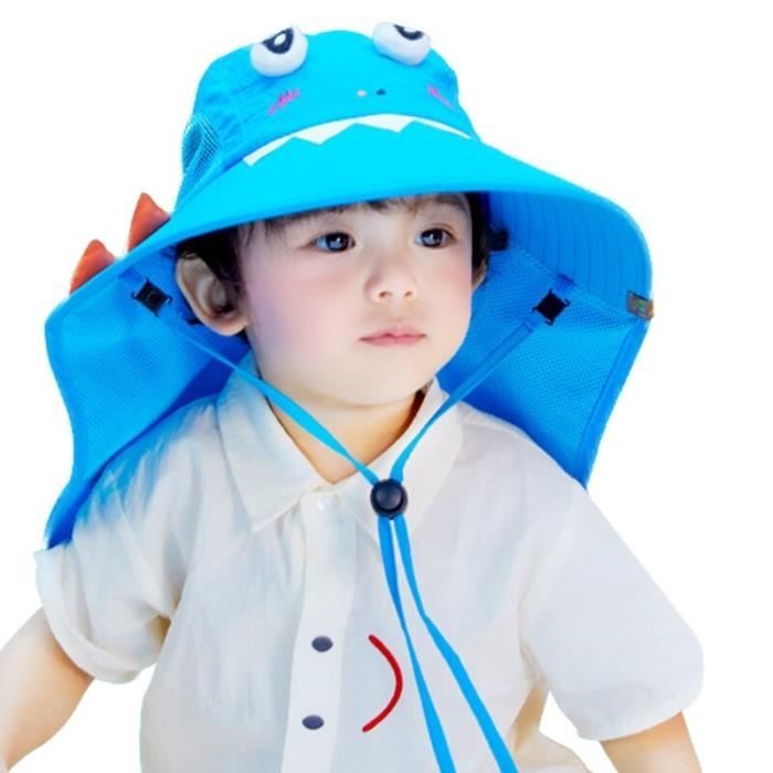 Casquette,Chapeau de Protection solaire pour enfants UPF, avec rabat de