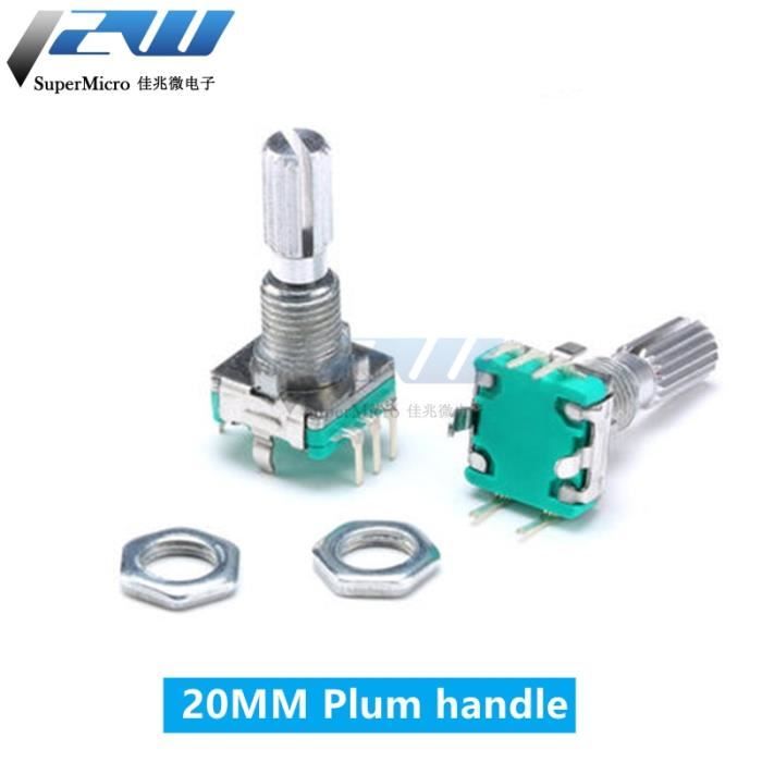 Encodeur Rotatif EC11 W, 20 Positions, 360 Degrés, Bouton