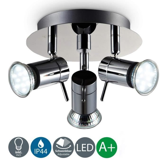 B K Licht Plafonnier 3 Spots Led Orientables Plafonnier Salle De