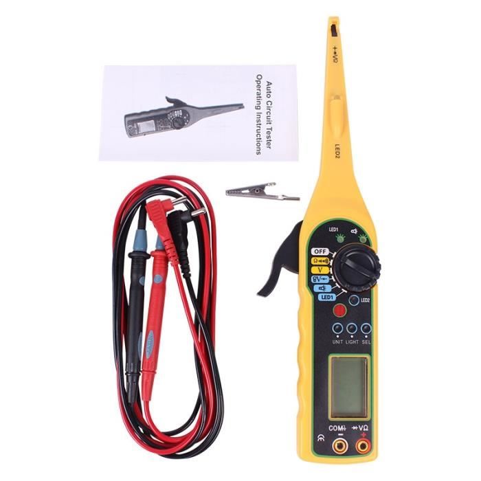 Testeur de Circuit électrique pour voiture, outil de réparation automobile, multimètre, lampe, écran LCD, MS8 yellow