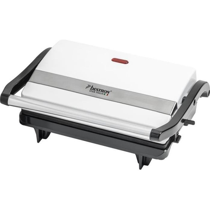 Bestron Machine a panini avec bac de récupération Appareil panini avec poignée Cool Touch Paninimaker avec revêtement antiadhésif 700 Watt APM123W Couleur: - vue 2