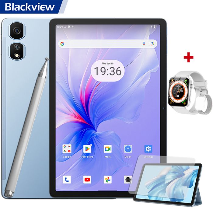 BLACKVIEW Tab 13 Tablette Tactile 10Go+128Go/SD1To 7280mAh 4G LTE/5GWiFi/PC Mode/SIMO Internet Gris avec Clavier K1